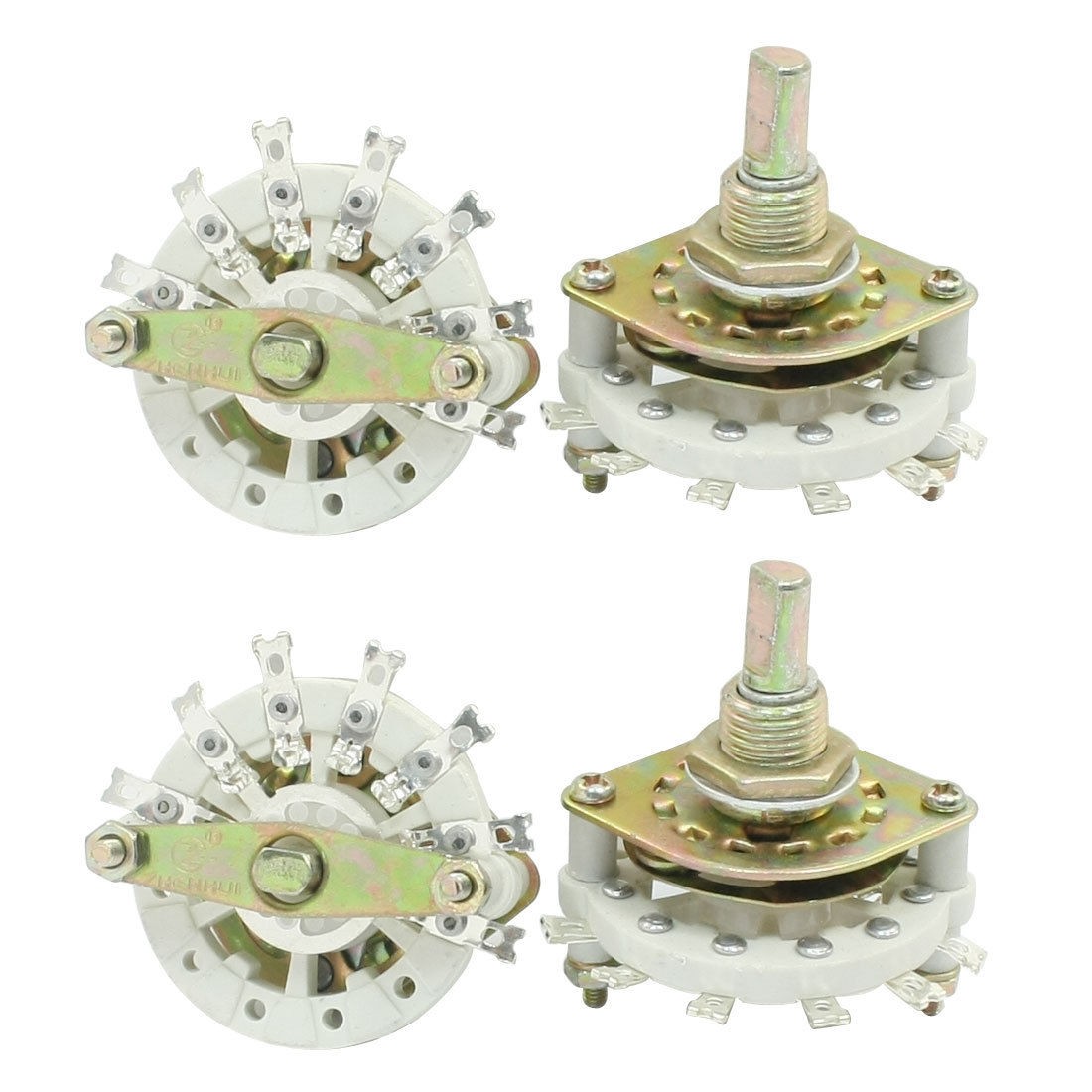 4Pcs 10mm Mount Hole Dia 1P6T 1 Deck Band Channel Rotary Switch Selector