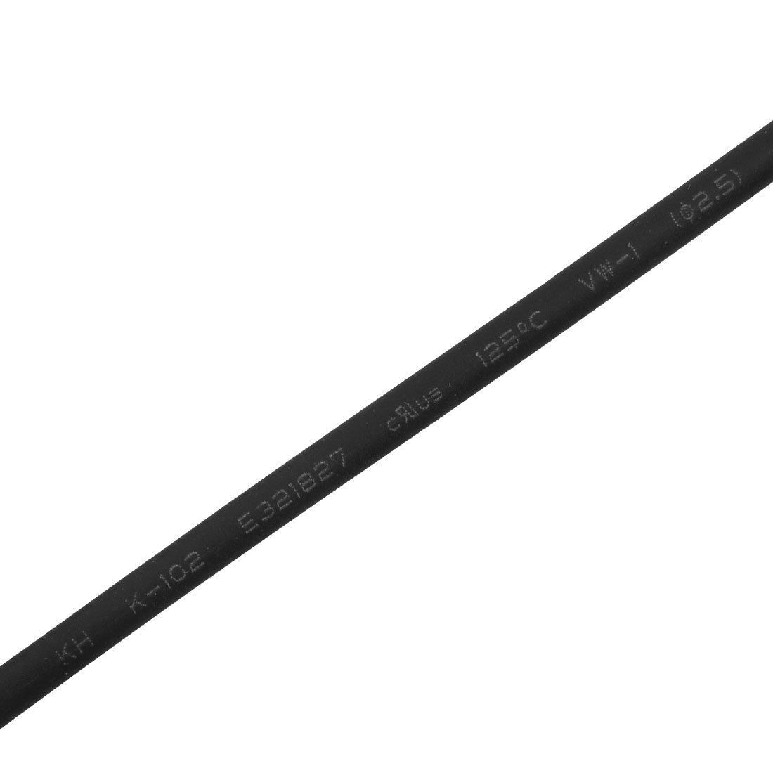 2.5mm Diameter Ratio 2:1 Black Polyolefin Heat Shrinking Shrinkable Tube 9.8M
