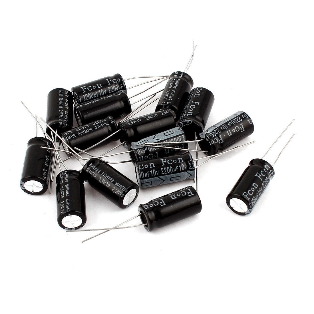 15Pcs 10V 2200uF Radial Leads Polarised Aluminium Electrolytic Capacitor