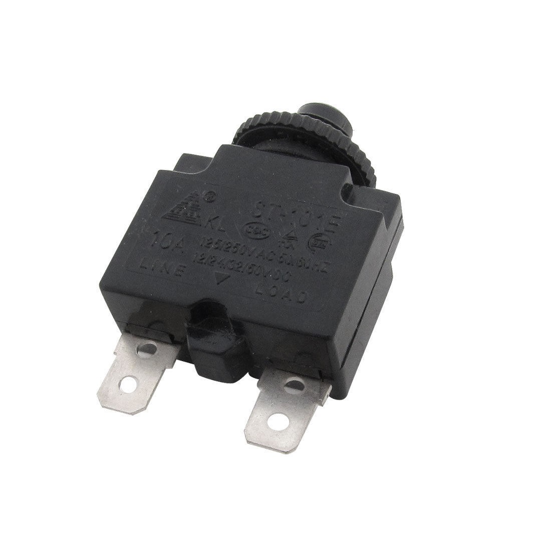 Black Air Compressor Circuit Breaker Overload Protector 10A DC 12/24/32/50V