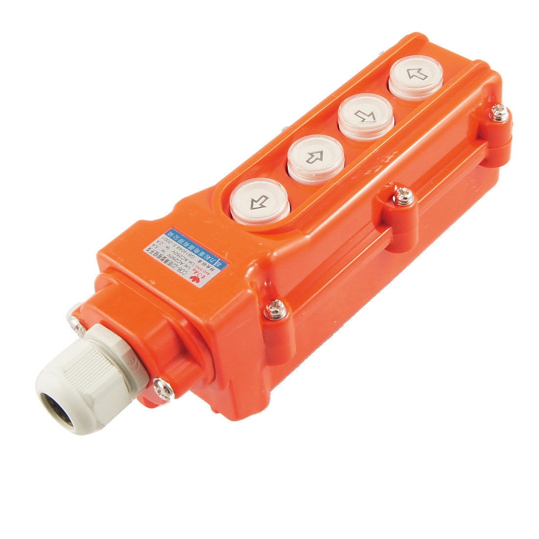 Rainproof 4 Ways Hoist Pushbutton Switch Up Down AC 250V 5A 250V 2A