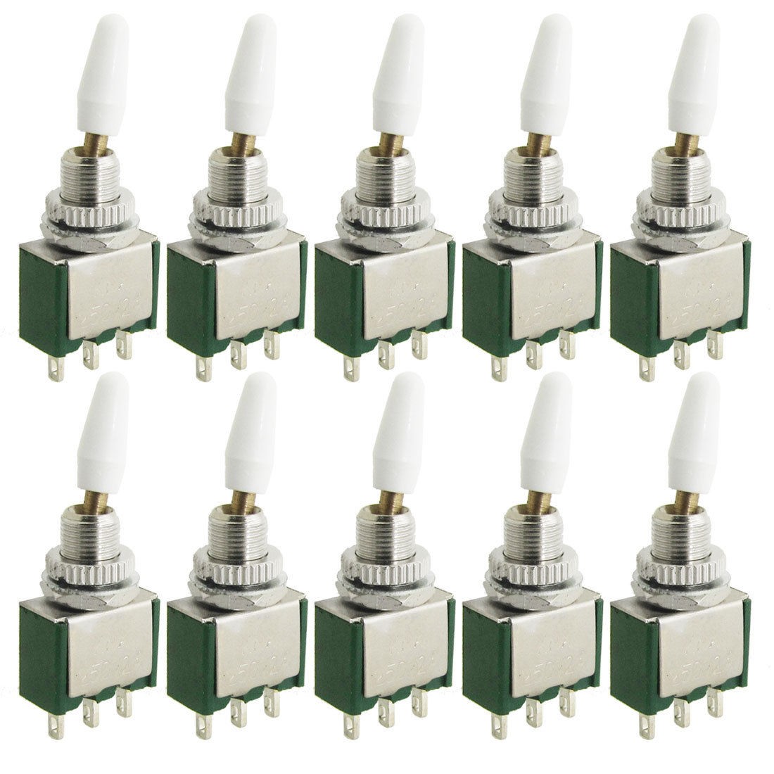10 Pcs AC 250V 2A Amps 3 Terminals ON/ON 2 Position SPDT Toggle Switch