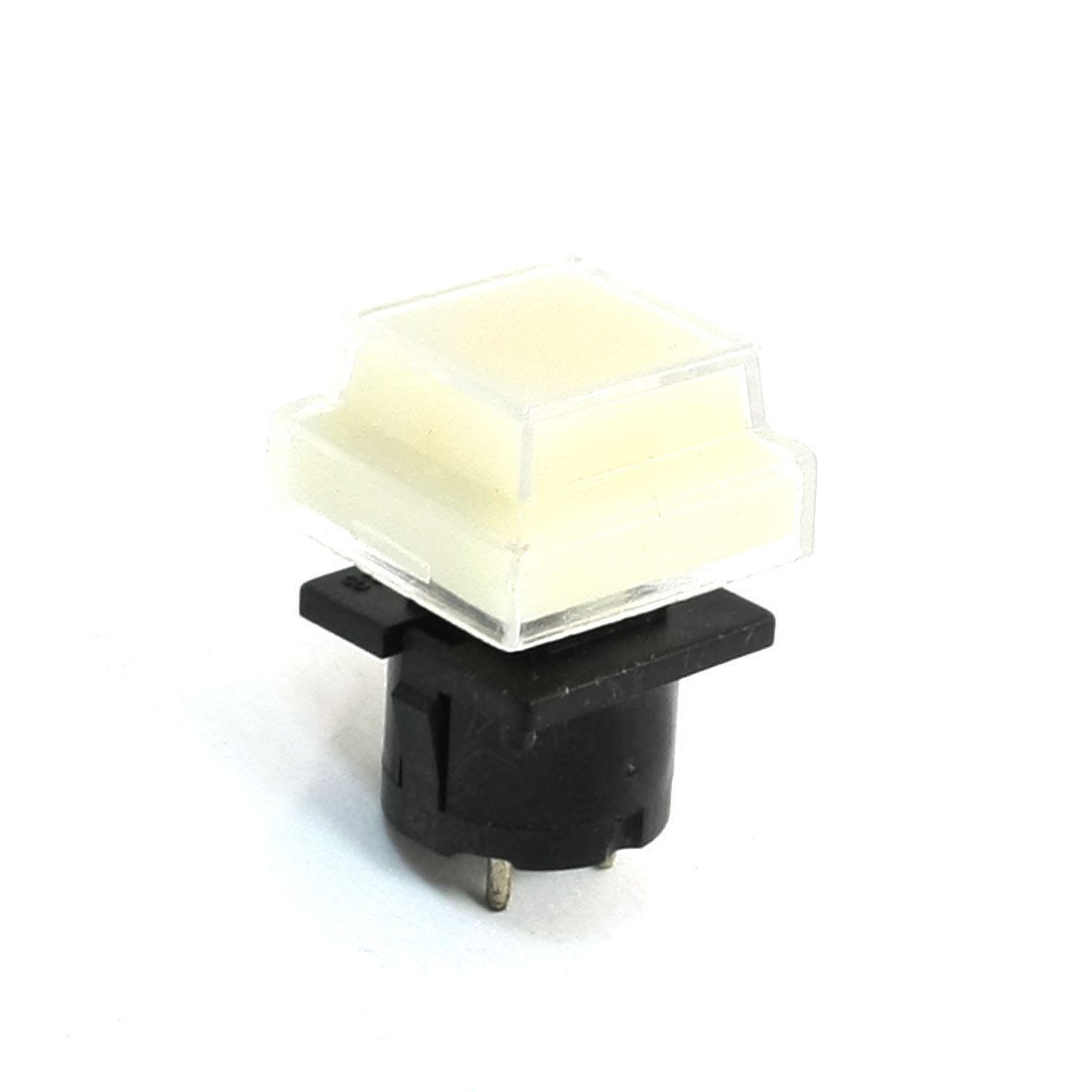 AC 220V 10A SPST Momentary Action White Square Cap Push Button Switch