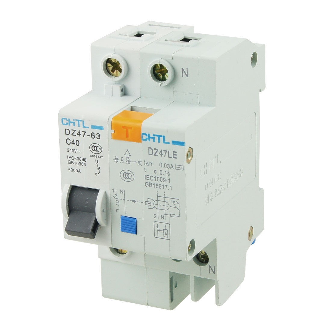 DZ47-63 AC 240V 1P+N Miniature ELCB Earth Leakage Circuit Breaker