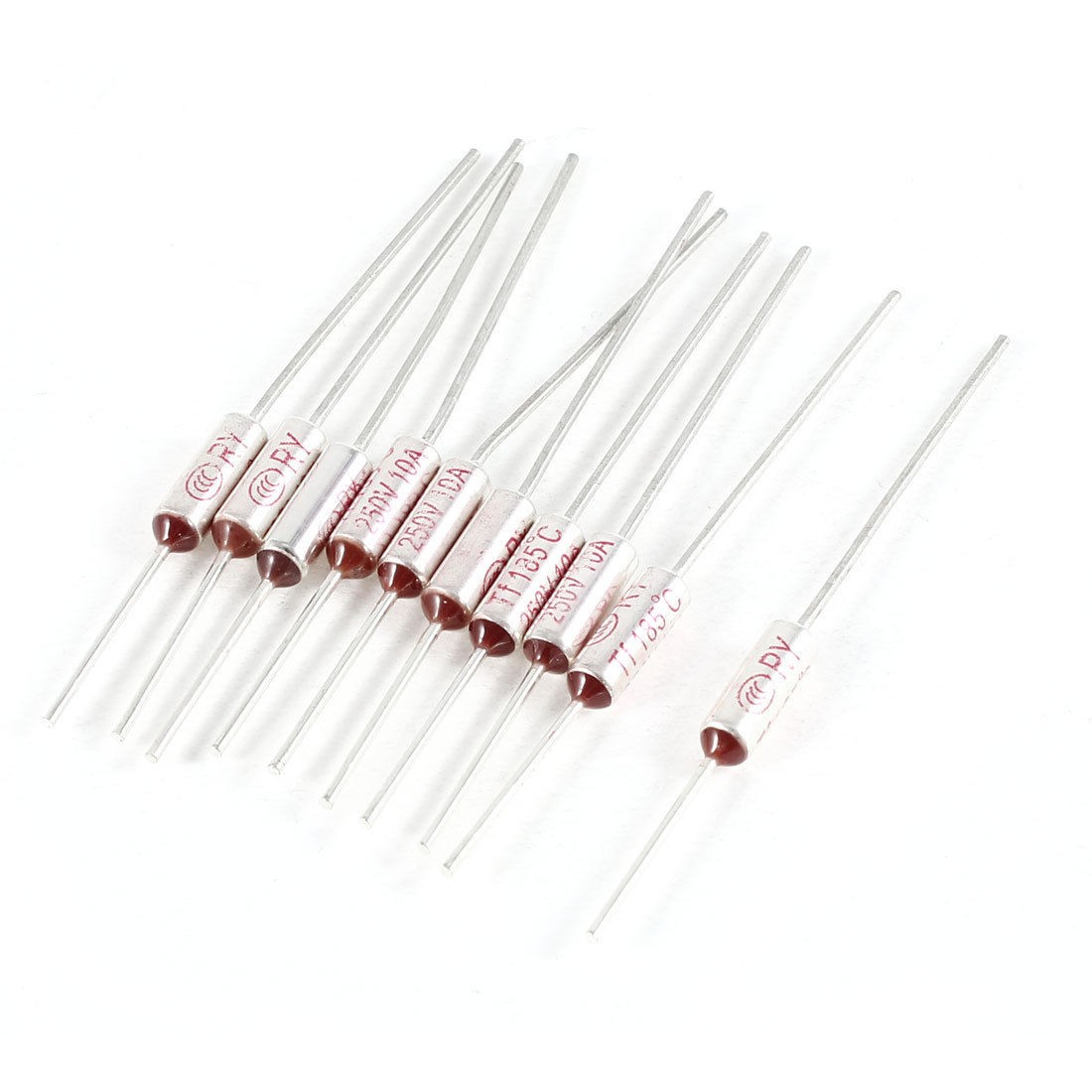 10 Pcs 250VAC 10A 185C Metal Temperature Thermal Fuses for Electric Rice Cooker