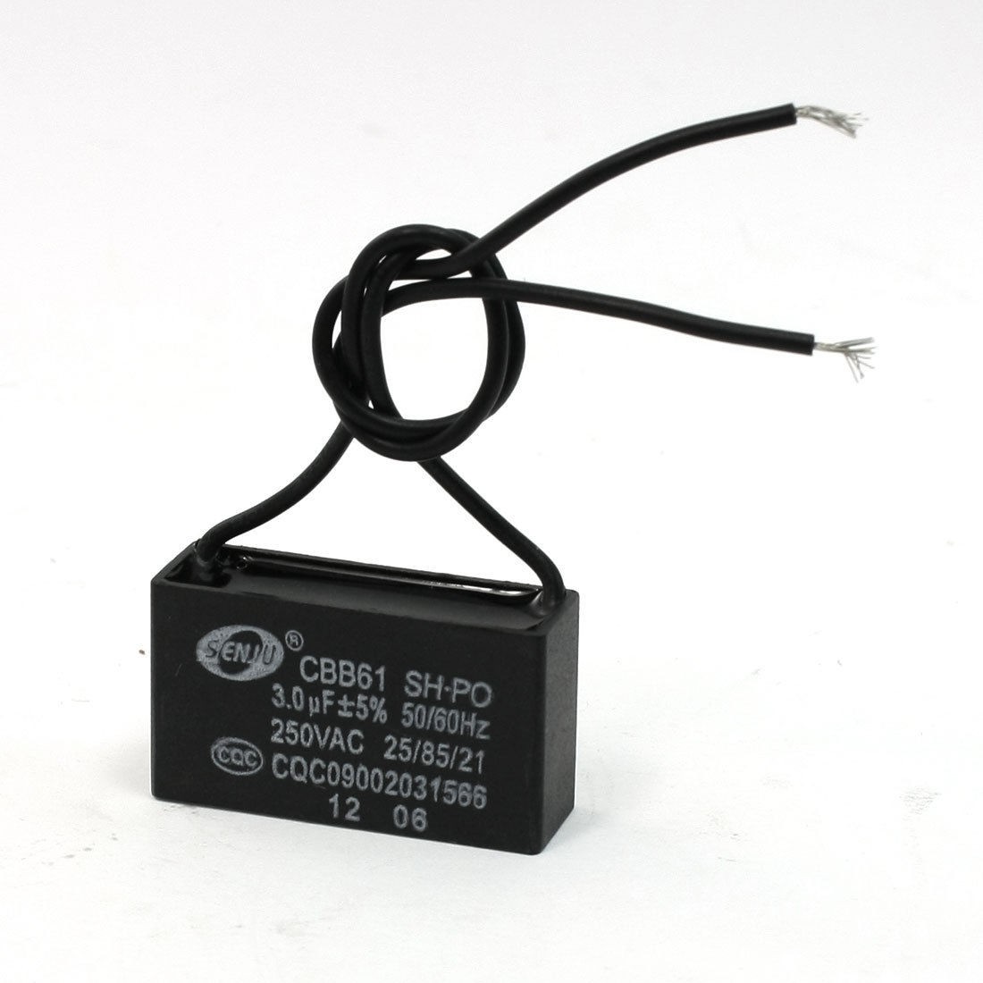 CBB61 3uF AC 250V Rectangle Non Polar Motor Strating Capacitor