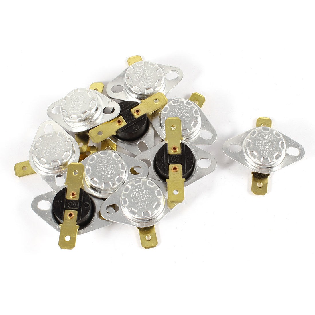 10 Pcs KSD301 250V 10A 50 Celsius Normal Close Temperature Controlled Switch