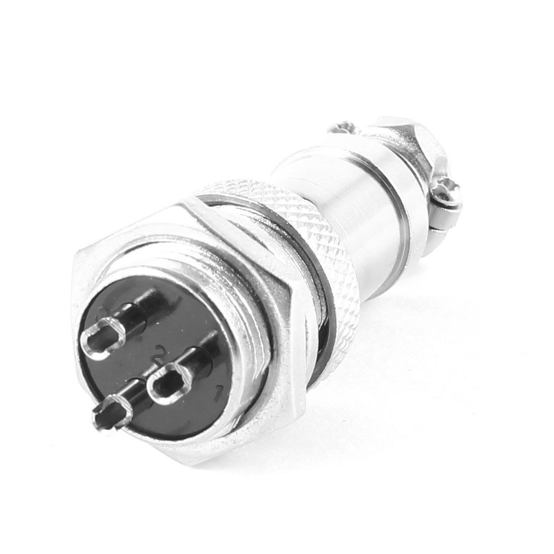 Panel Mount Aviation Connector Plug 16mm Dia Screw GX16 3 Pin AC 220V 20A