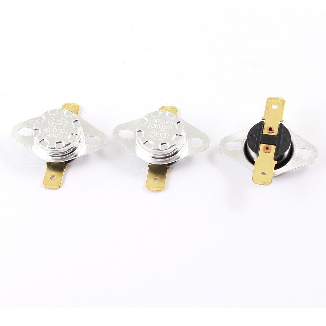 3Pcs KSD301 2 Terminal 50C Temperature Control Switch Thermostat AC 250V 15A
