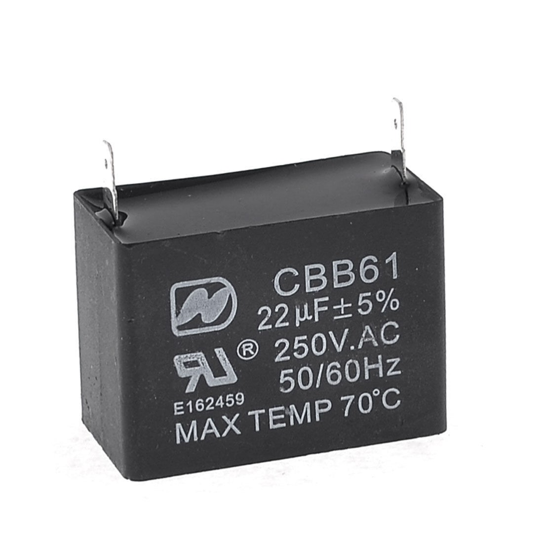 AC 250V 22uF 2pin Rectangle Air Conditioner Fan Motor Running Capacitor CBB61