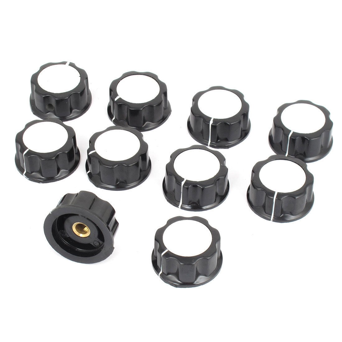 10 Pcs Replacement 31mm Cap Top Dia 6mm Shaft Hole Nonslip Potentiometer Knob