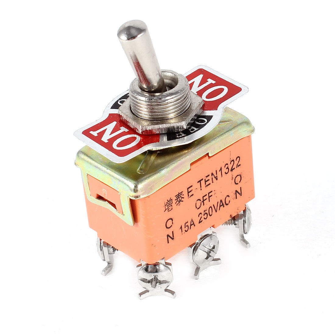 AC250V 15A ON/OFF/ON DPDT 6 Screw Terminals Locking Toggle Switch