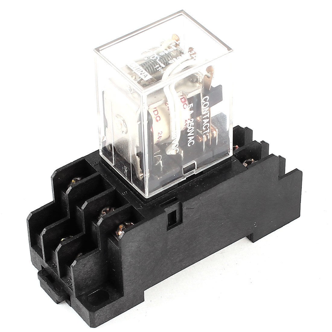 AC 250V 5A JQX-13F DC 24V Coil 3PDT 12 Pins Electromagneti<wbr/>c Power Relay + Socket