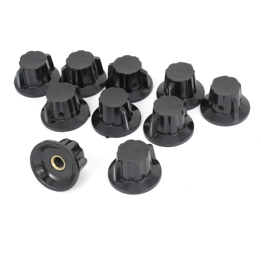 Black 18mm Top Dia 6mm Shaft Potentiometer Volume Control Knobs 10 Pcs