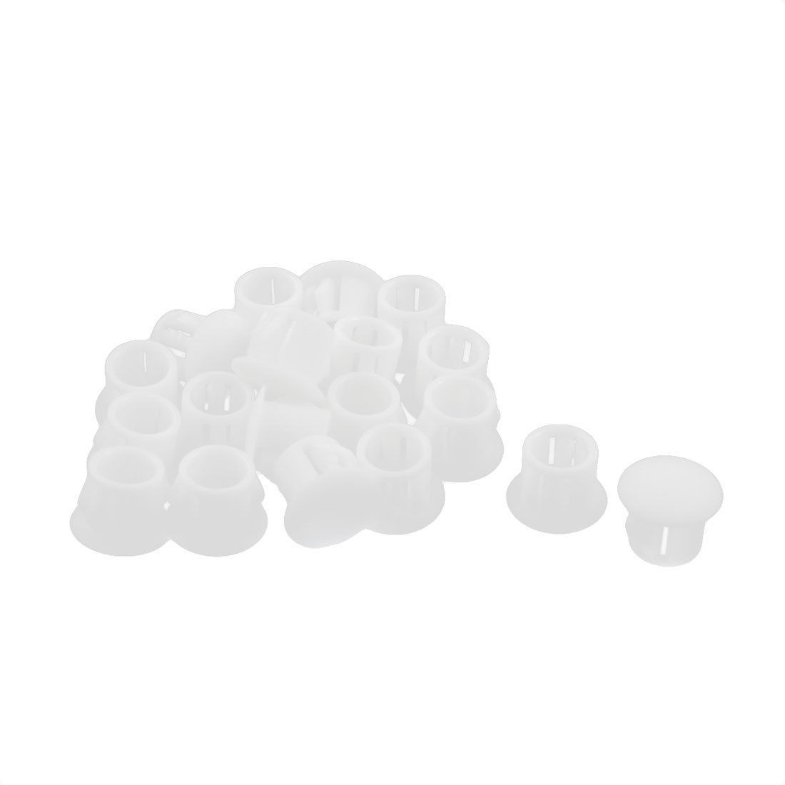 20Pcs SKT-10 9.5mm White Plastic Snap in Domed Blank Lock Hole Plug Cover