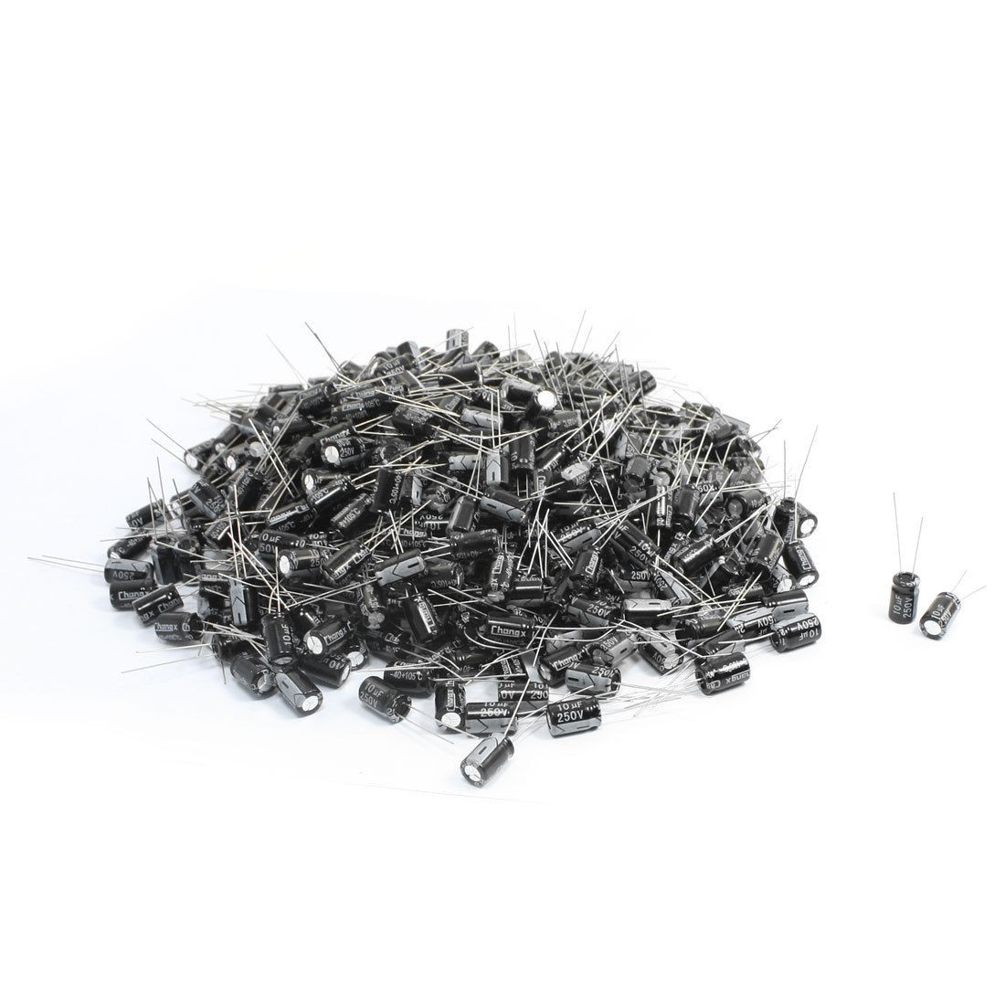 500PCS 10uF 250V 12mm x 8mm Aluminum Electrolytic Capacitors