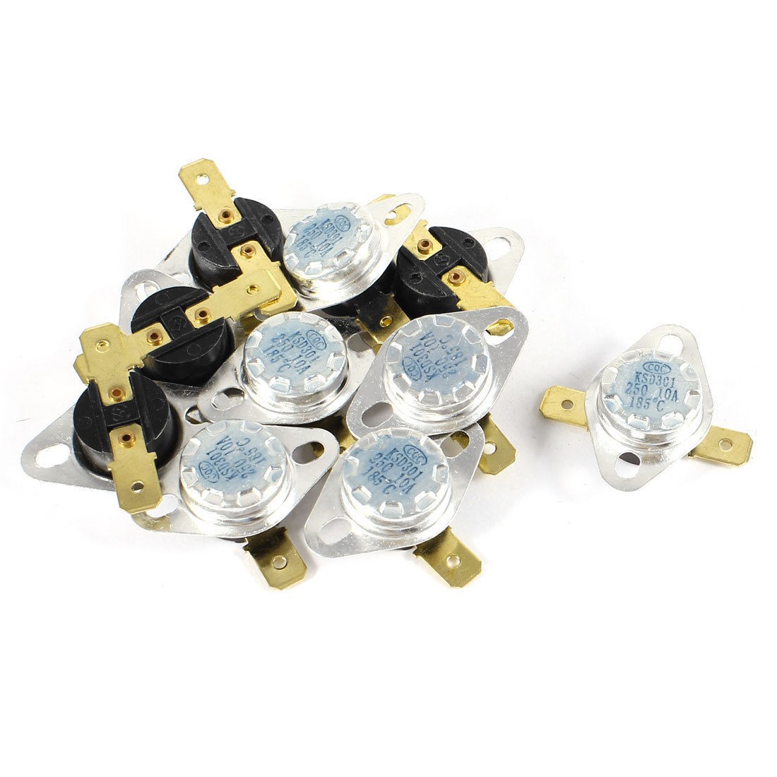 10 Pcs KSD301 250V 10A 185 Celsius Normal Close Temperature Controlled Switch
