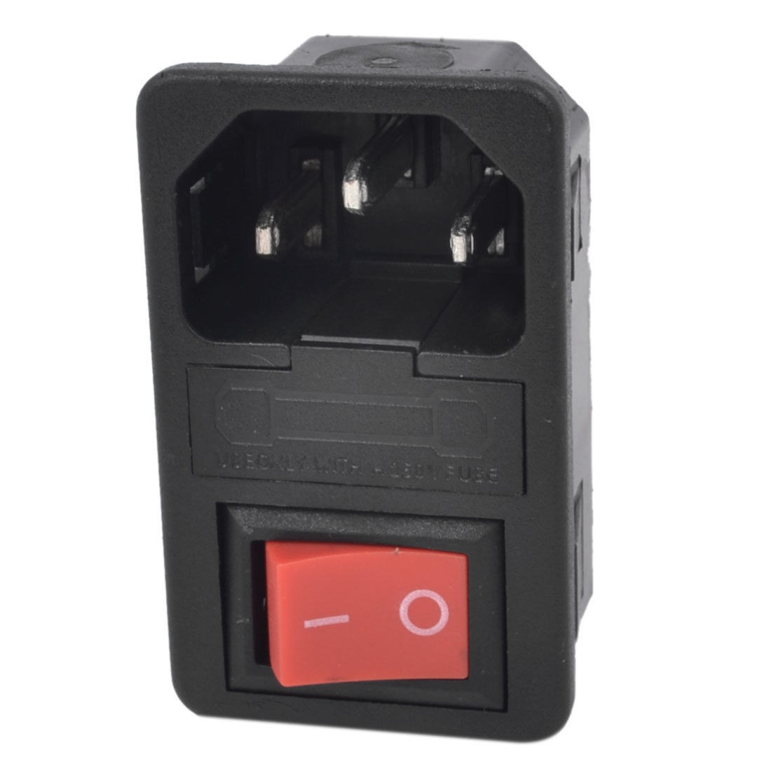 AC 250V 10A 5 Terminal Rocker Switch C14 Inlet Male Power Socket