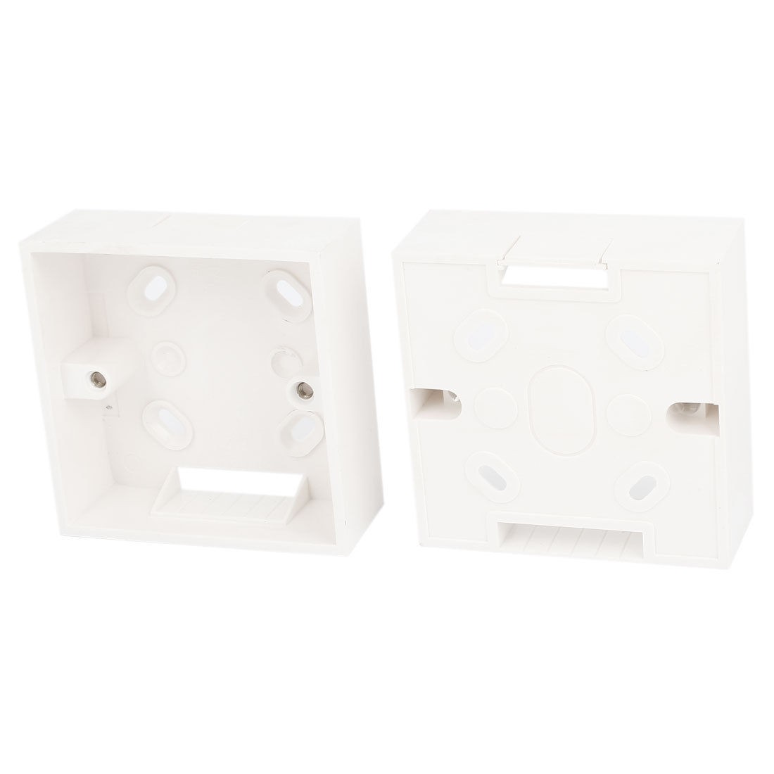 2PCS White PVC Surface Mount Wallplate One Gang Pattress Back Box