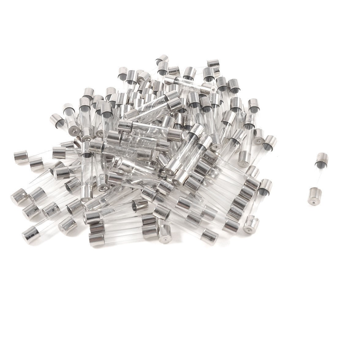 100 Pcs 250 Volts 2Amp Fast Blow Type Glass Tube Fuses 6mm x 30mm