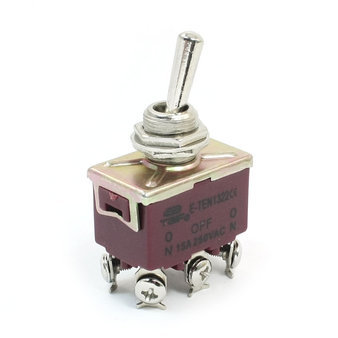 Panel Mount DPDT ON/OFF/ON 3 Position Power Toggle Switch AC 250V 15A E-TEN1322