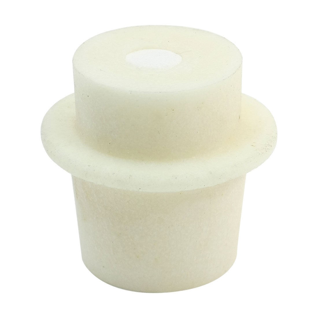 30mm-34mm 18mm Hole Dia Conical Flask Silicone Stopper Plug Beige