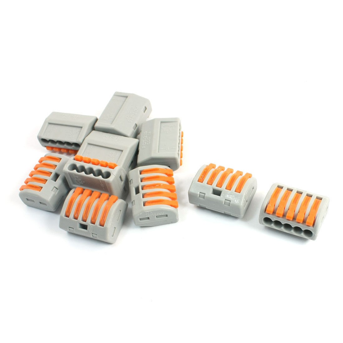 10 Pcs 5 Way Lever Terminal Block AC 250V 32A 0 08 2 5MM2 0 08 4 0MM2