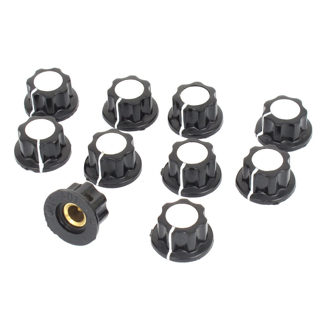 10 Pcs Replacement 16mm Cap Top Dia 6mm Shaft Hole Nonslip Potentiometer Knob