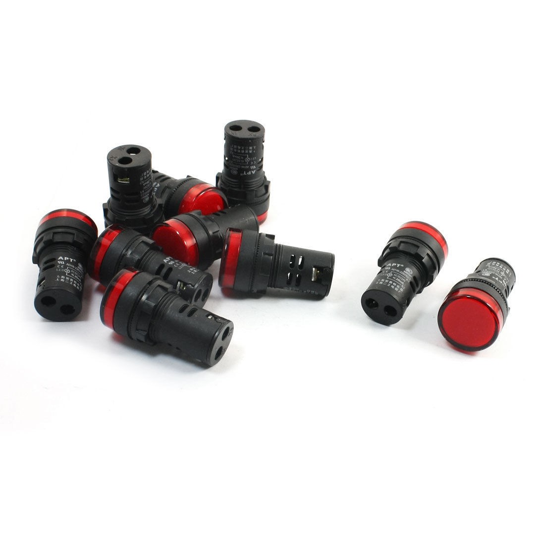 10 Pcs AC DC 12V 20mA Red Head Electronic Circuit LED Pilot Indicator Lamps
