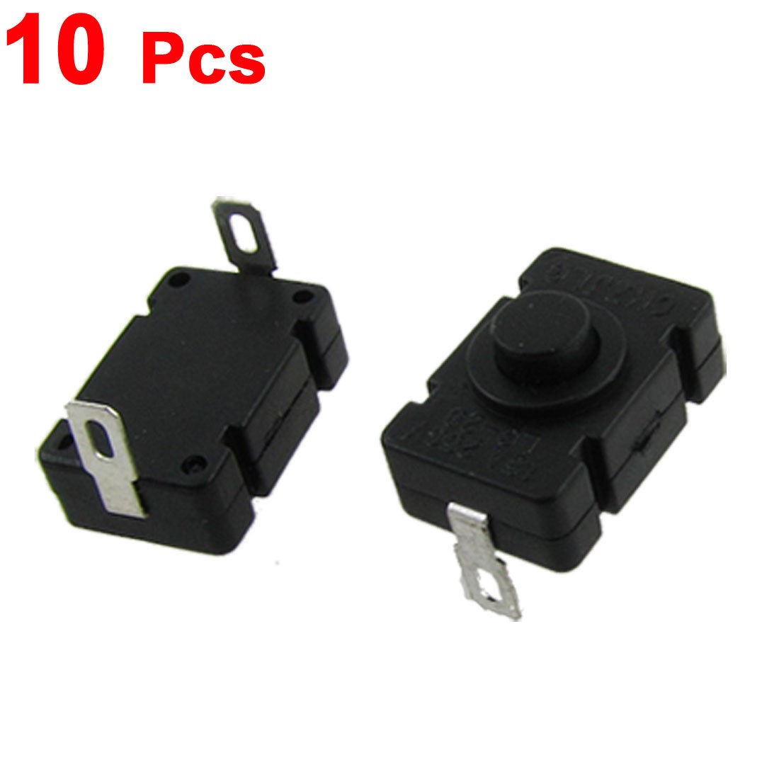 10 Pcs 2 Pin Latching Action On Off Torch Push Button Switch AC 250V 1.5A