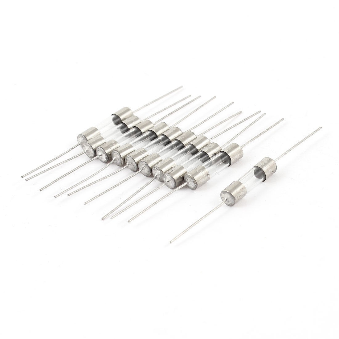 10 Pcs 5mm x 20mm Axial Leads Fast Acting Glass Fuses Tube 1Amp 250V