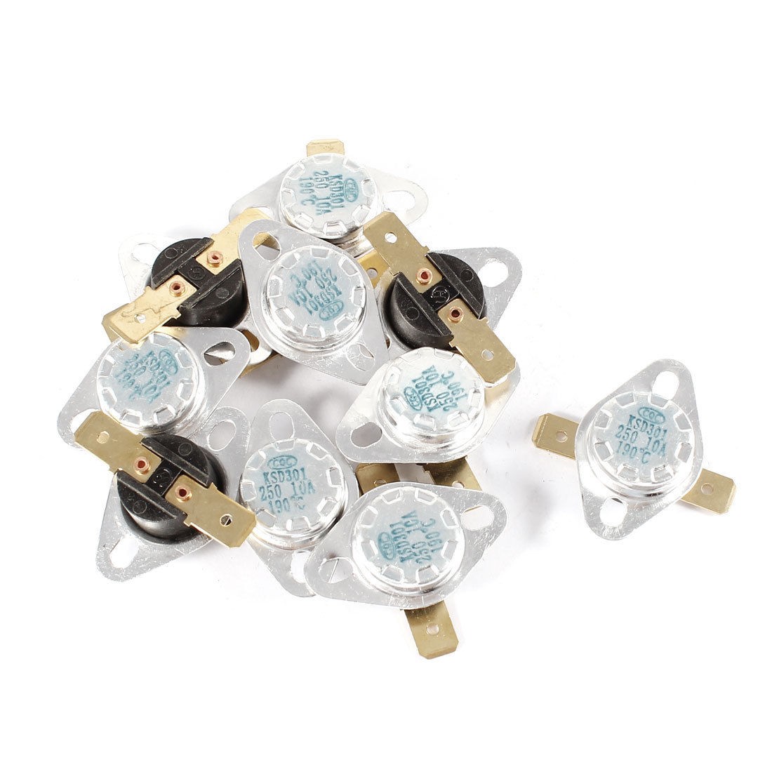 10 Pcs KSD301 250V 10A 190 Celsius Normal Close Temperature Controlled Switch