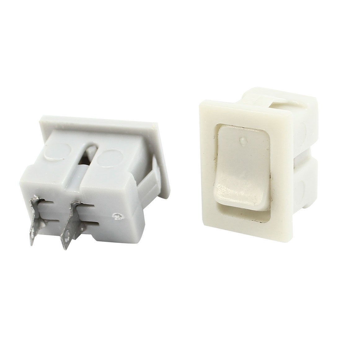 2pcs On-Off Panel Mounting SPST Rectangle Rocker Switch AC250V 1A