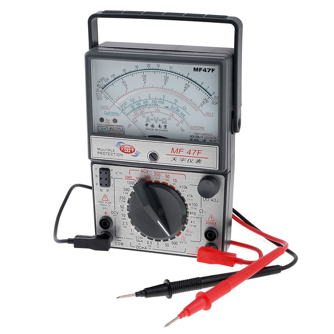 Rectangle AC DC Voltmeter Ammeter Ohm MF47F Meter Multimeter