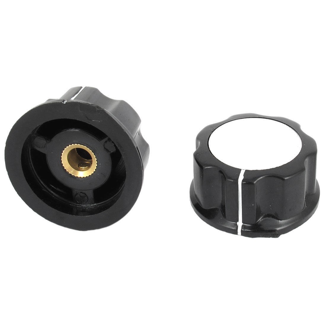 Adjustable Turn 31mm Top 6mm Shaft Insert Dia Potentiometer Rotary Knobs 2 Pcs