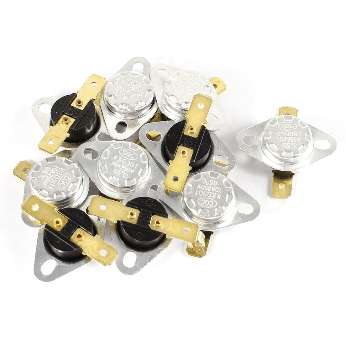 10 Pcs KSD301 250V 10A 65 Celsius Normal Close Temperature Controlled Switch