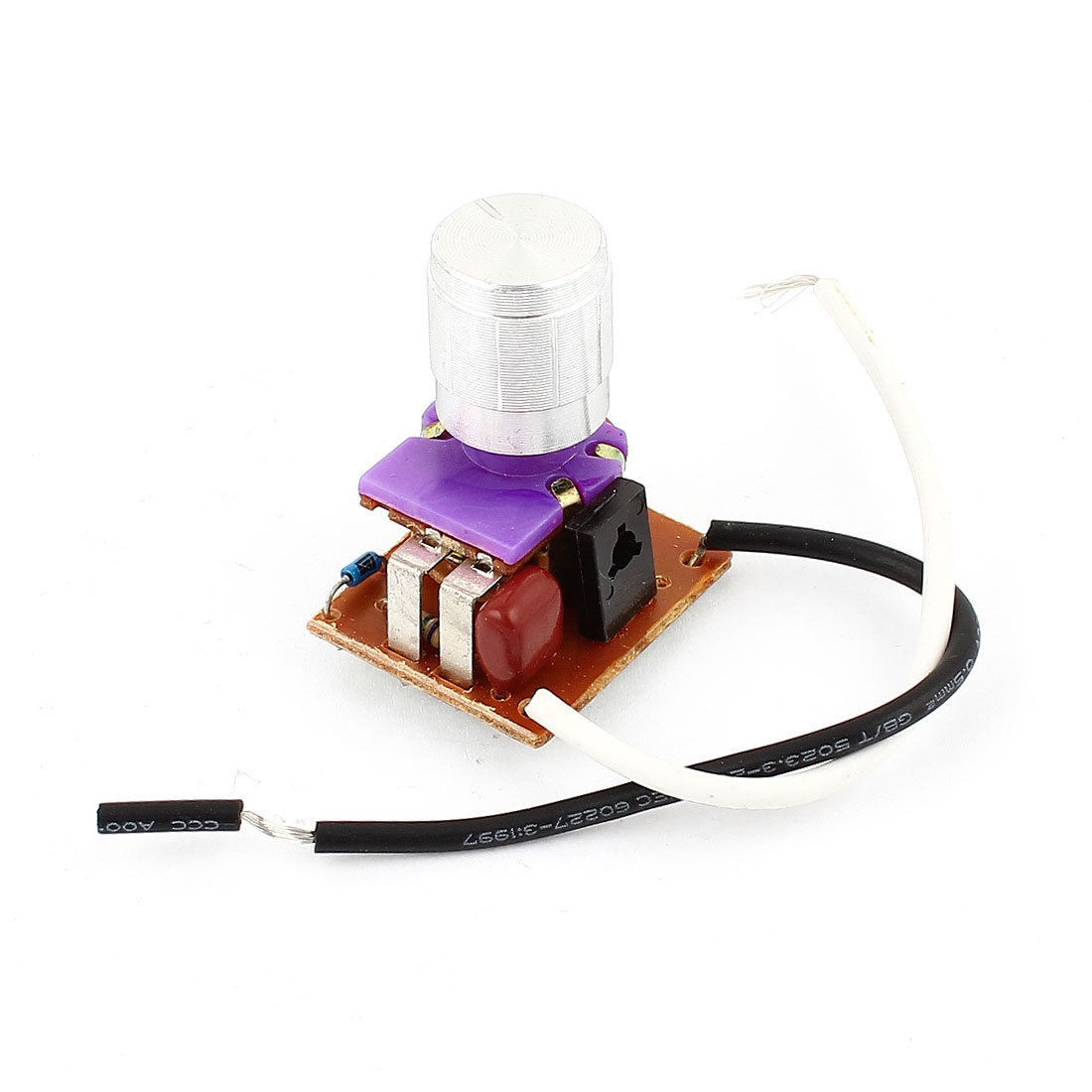 Silver Tone 14mm Dia Knob Light Dimmer Control Switch AC220V 1-3A