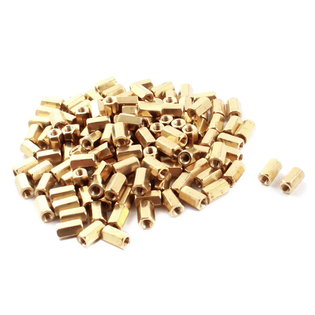 130 Pcs M3 x 8mm Female Thread Hex Head Brass Standoff Hexagonal Nut Spacer