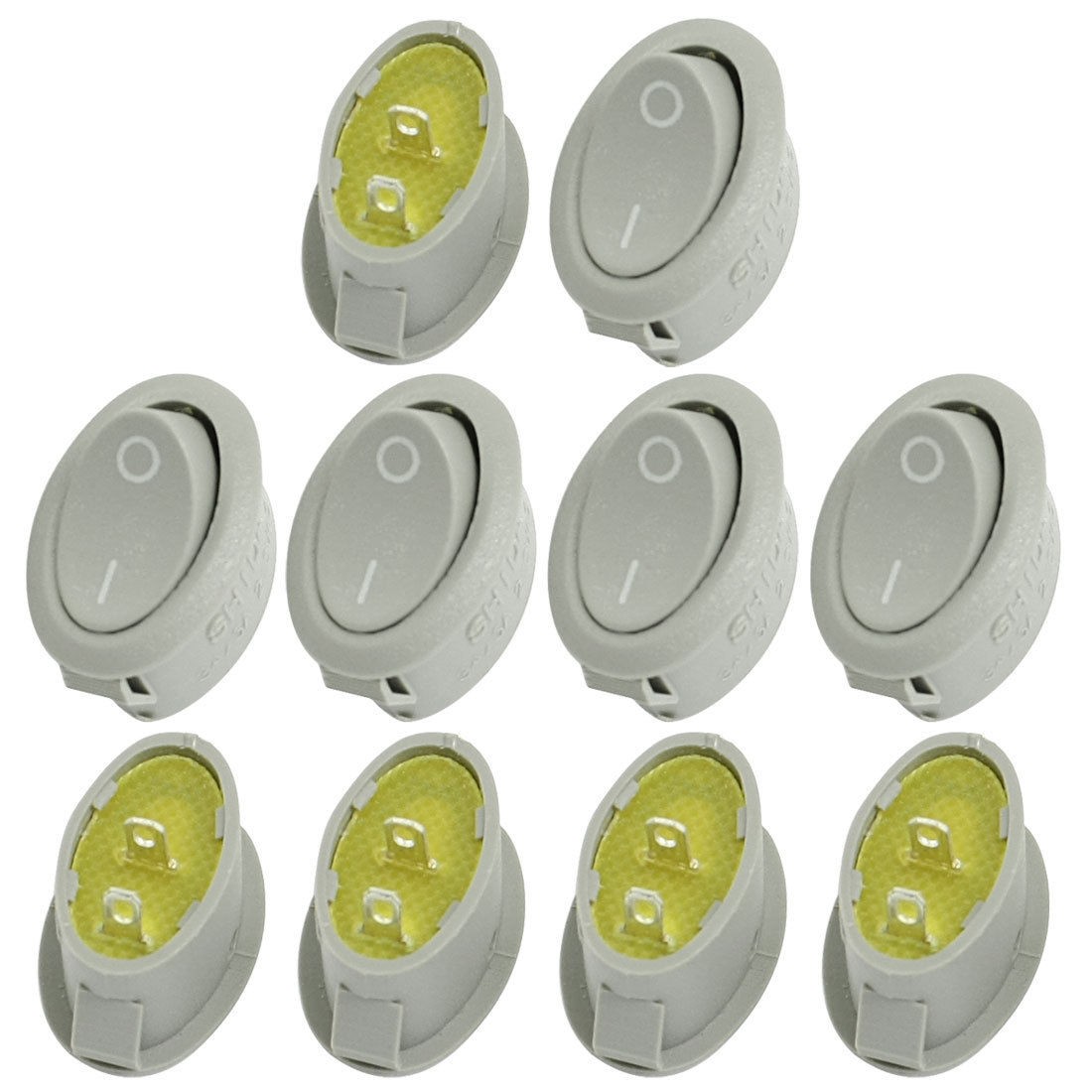 10 Pcs Oval Shape 250V 3A/6A 2 Pin SPST ON-OFF Rocker Boat Switch