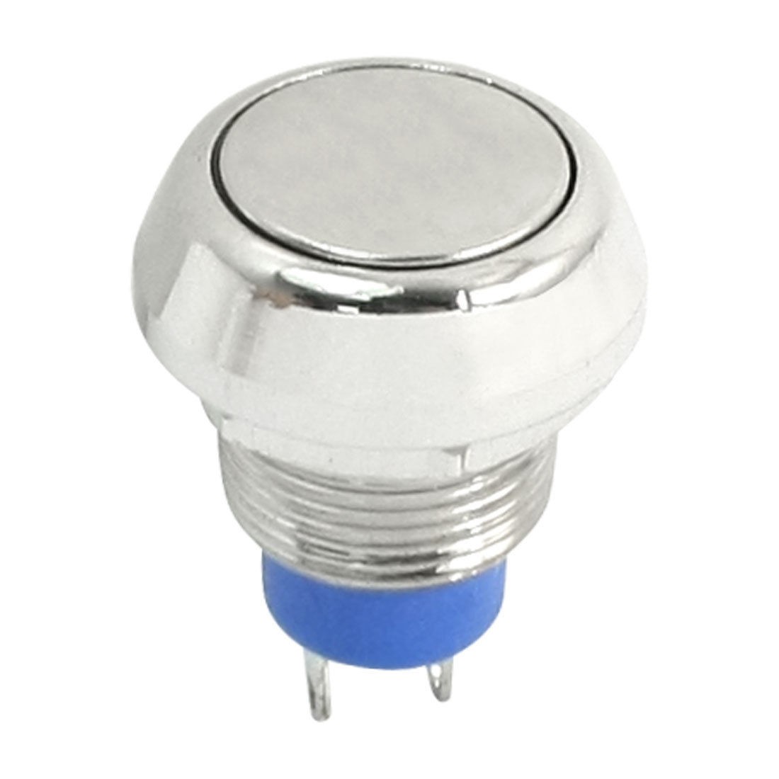 AC 250V 3A 2 Pin Terminal SPST Momentary Stainless Steel Push Button Switch