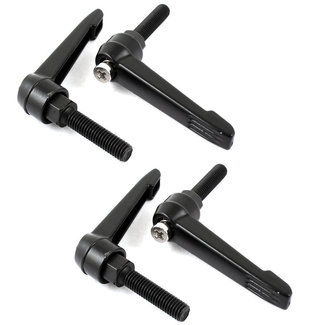 4pcs 8mm Dia 30mm Length Thread Metal Machine Adjustable Handle