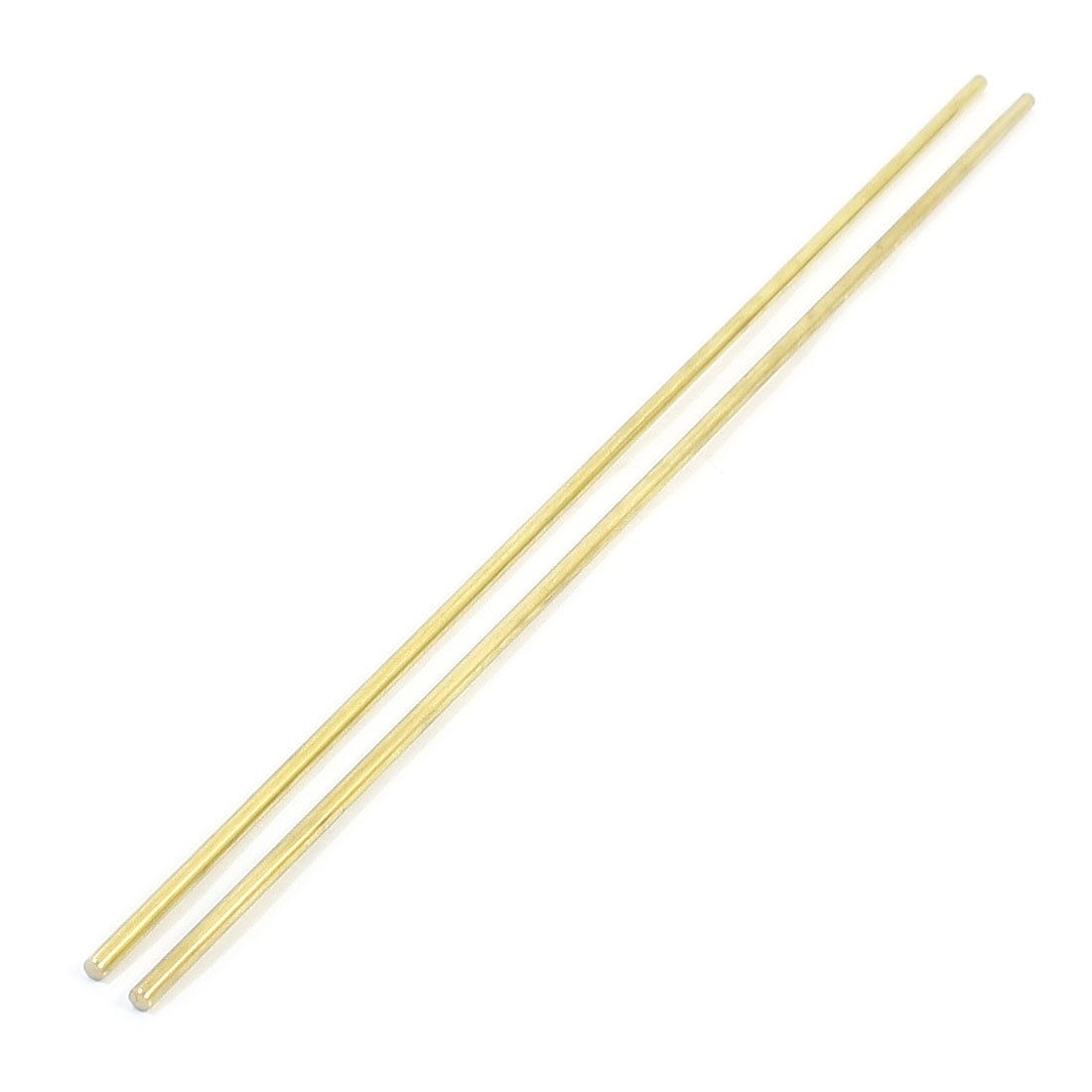 2Pcs Gold Tone Brass 250mm x 3mm Round Rod Stock for CNC Lathe Machine