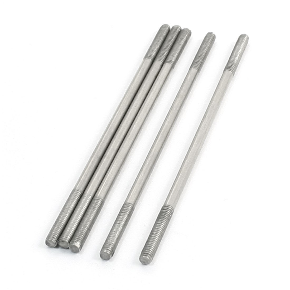 5PCS 3mm Dia Thread 80mm Long Stainless Steel Tight Adjustable Pushrod