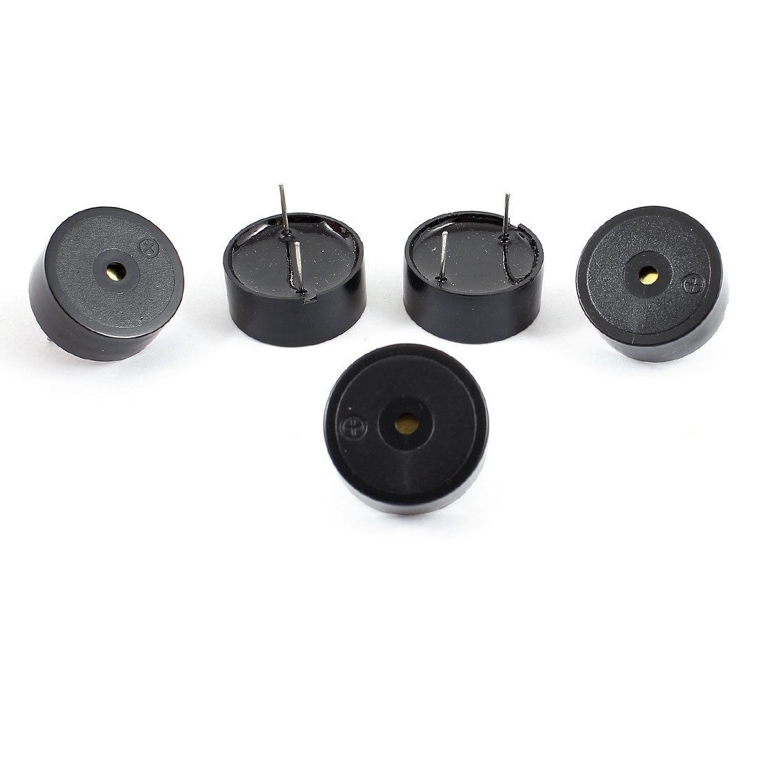 5pcs DC 12V 4mA Industrial Electronic Continuous Sound Buzzer Black 23x10mm