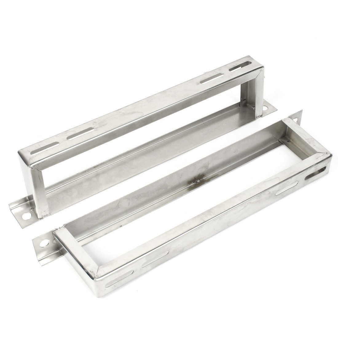 Air Conditioner Rectangle Stainless Steel Hollow Out Bracket Support Stand 2 Pcs