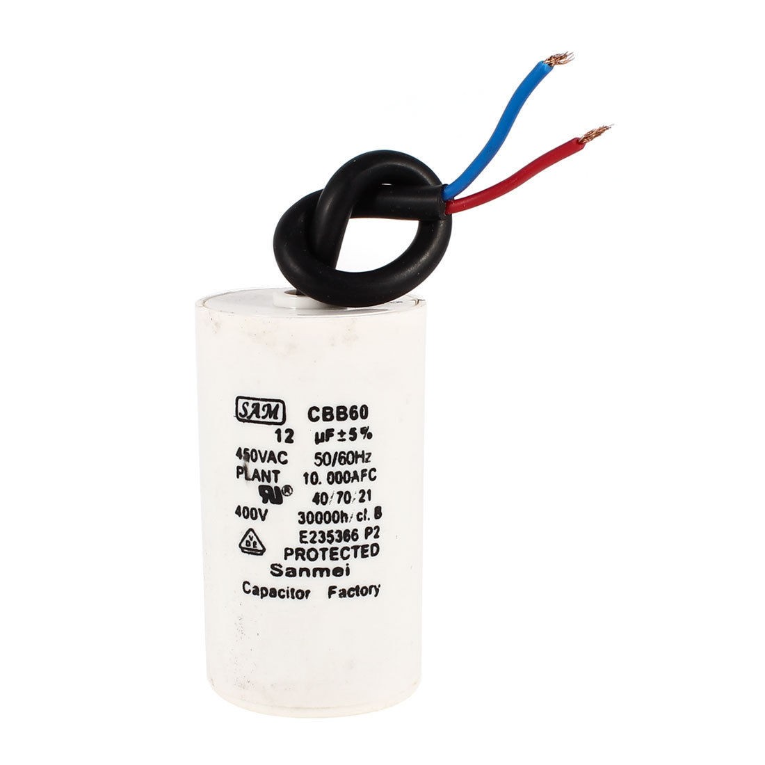 Washing Mechine CBB60 12uF Wired Aluminum Electrolytic Motor Capacitor