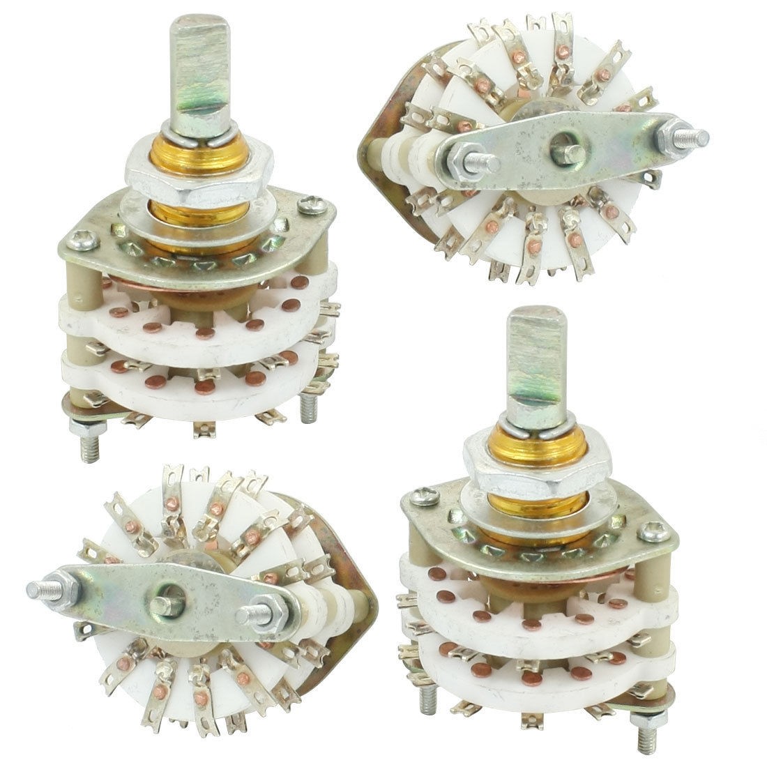 4Pcs 6mm Dia Shaft 2P11T 2 Deck Band Channel Rotary Switch Selector