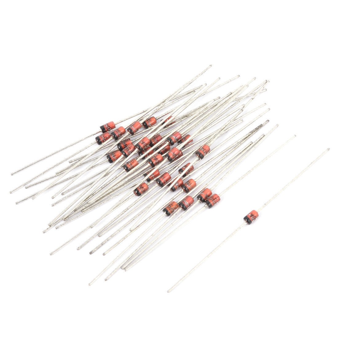 55Pcs 1N4740 10V 1W Glass Sealed Case Axial Leads Zener Diodes