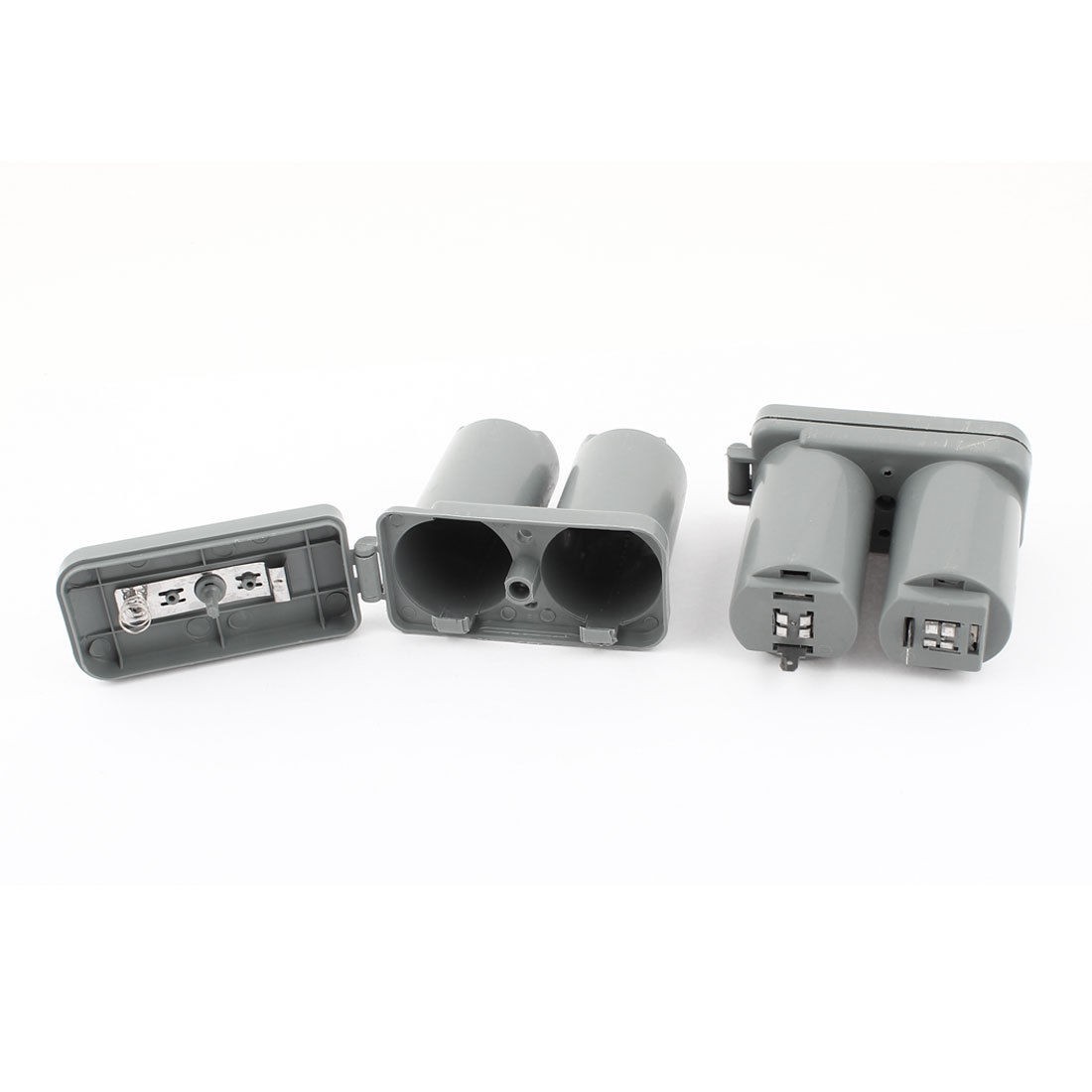 Dark Gray Plastic Double Compartments Battery Box 2 Pieces for Water Heater