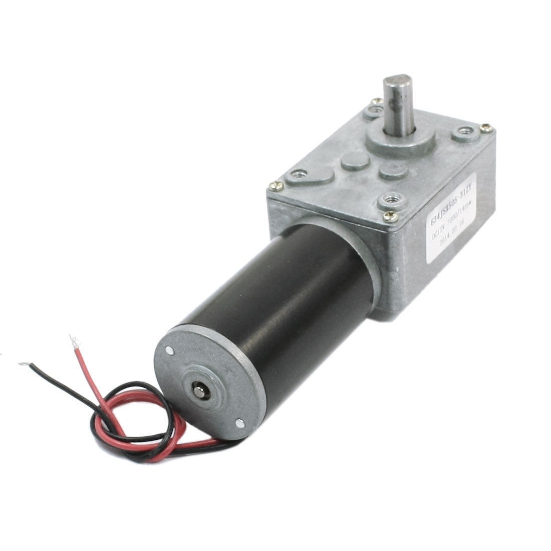12V 7mm Shaft Reduction Ratio 7000RPM/14RPM DC Worm Geared Box Motor